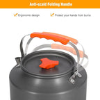 REDCAMP 2L Outdoor Camping Kettle, Aluminum Water Pot with Carrying Bag, Compact Lightweight Camp Tea Kettle Coffee Pot for Hiking Picnic Camping
