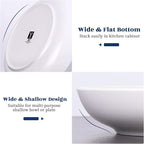 Y YHY Pasta Bowls 32oz, Ceramic Large Salad Serving Bowls, White Pasta Bowls Set, Shallow Soup Bowl Set of 4, Microwave & Dishwasher Safe