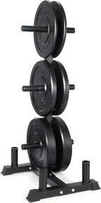 CAP Barbell 2-Inch Olympic Bumper Plate Weight Set with 6 Post Rack | 100-370 lbs | Multiple Options