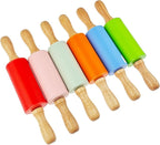 6 Pack Small Rolling Pin for Kids, Kids Rolling Pin for Home Kitchen (6 colors) (9 Inch)
