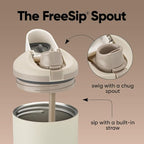 Owala FreeSip Tumbler - Stainless Steel - 40-oz. - Tan (Lightly Toasted)