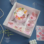 Bento Cake Box - Easy to Assemble White 4-inch Cake and 5 Cupcakes Box With Insert - 5 Sets Base for Family Birthday Party Mother's Day