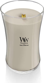 WoodWick Tonka & Almond Milk Gifts for Women and Men, 21.5 oz Large Hourglass Candle with Crackling Wick