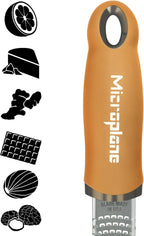 Microplane Premium Zester Grater in Mustard | Lemon Zester tool, Hard Cheese & Vegetable Grater | For Citrus, Parmesan Cheese, Garlic, Ginger, Nutmeg | Fine Stainless Steel Blade, Made in USA