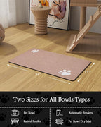 Pet Feeding Mat-Absorbent Dog Mat for Food and Water Bowl-No Stains Quick Dry Water Dispenser Mat-Dog Accessories Pet Supplies-Bowl for Messy Drinkers（Dusty Pink,17"x34"