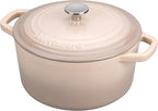 Enameled Cast Iron Dutch Oven Pot with Lid, for Bread Baking, Round Bread Oven- include Sourdough Bread Baking Supplies Set, 4.5QT, Latte