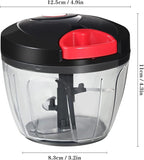 Cambom Manual Food Chopper Vegetable Cutter, Hand String Chopper Onions Cutter for Vegetable Fruits Nuts BPA Free Food Safe Material, 650ml Black