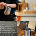 Gooseneck Kettle [ Made in Japan ] 14.5 oz - Stainless Steel Pour Over Coffee Pot