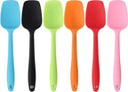 Silicone Spatulas, 8.2 inch Small Rubber Spoon Spatula Heat Resistant Seamless One Piece Design Non-Stick Spoonula Flexible Scrapers Baking Mixing Tool (6 Pcs)