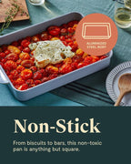 Caraway Non-Stick Ceramic 9”x13” Rectangle Pan - Naturally Slick Ceramic Coating - Non-Toxic, PTFE & PFOA Free - Perfect for Brownies, Lasagnas, and More - Black