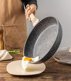 9.5 inch Nonstick Frying Skillet, Granite Coating Omelette Pan, 100% PFOA Free, Healthy Nonstick Stone Frying Chef's Skillet