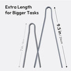 carrotez Silicone Tongs for cooking, Anti-Slip,Non-Scratch kitchen tongs 9.5 Inch 1 Pack - Modern Gray