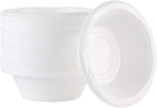 PLASTICPRO 100 Count Disposable 5 ounce White Plastic Dessert Bowls