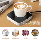 Coffee Mug Warmer Waterproof Smart Cup Warmer with 3 Temperature Setting for Warming & Heating Coffee, Beverage, Milk, Tea and Hot Chocolate (White)