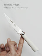 3.5 Inch Paring Knife – German Stainless Steel, Ergonomic Ivory White Handle, Minimalist Small Kitchen Knife for Peeling & Cutting, Ideal Gift for Chefs, Cooks