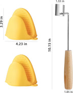 Corn Peeler for Corn on The Cob Corn Cutter Peeling Tool with Gloves (4 Stainless Steel Peelers, 2 Yellow Gloves)