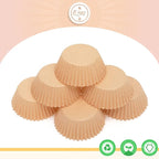 qiqee 600 Count Mini Cupcake Liners Natural Muffin Liners Food Grade Brown Baking Cups Paper No Smells（Small Size）