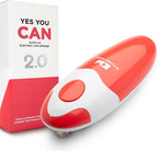 Kitchen Mama Auto 2.0 Electric Can Opener: Blade Opens Almost Any Can Pop or Soda Can - Automatic, Hands Free, Safe, Smooth Edge, Lid Remover, Battery Operated, Cordless, YES YOU CAN (Red)
