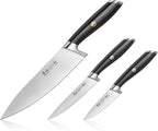 Cangshan L Series 3-Piece Starter Knife Set, Forged German Steel, Black, 1026917