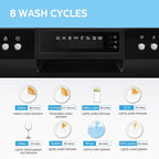 COMFEE’ Countertop Dishwasher, Energy Star Portable Dishwasher, 6 Place Settings & 8 Washing Programs, Speed, Baby-Care, ECO& Glass, Dish Washer for Dorm, RV& Apartment, Black