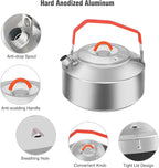 REDCAMP 0.9L Outdoor Camping Kettle, Lightweight Stainless Steel Water Pot with Carrying Bag, Portable Camp Tea Kettle Coffee Pot for Hiking Picnic Camping