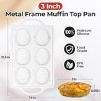 CAKETIME Muffin Top Pan Non Stick, Silicone Egg Molds for Breakfast Sandwiches 3 Inch Round Egg Baking Pan for Oven English Muffins, Whoopie Pies, Corn Bread, Tarts 2 Pack Confetti