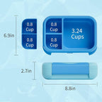 Prints Leak-Proof XL Lunch Box - Reusable 3-Compartment Containers Bento Box for meal Prepping;5-Cup Capacity for Adults & Ages 8+, BPA-Free, Dishwasher Safe (Blue - Planet Rocket)