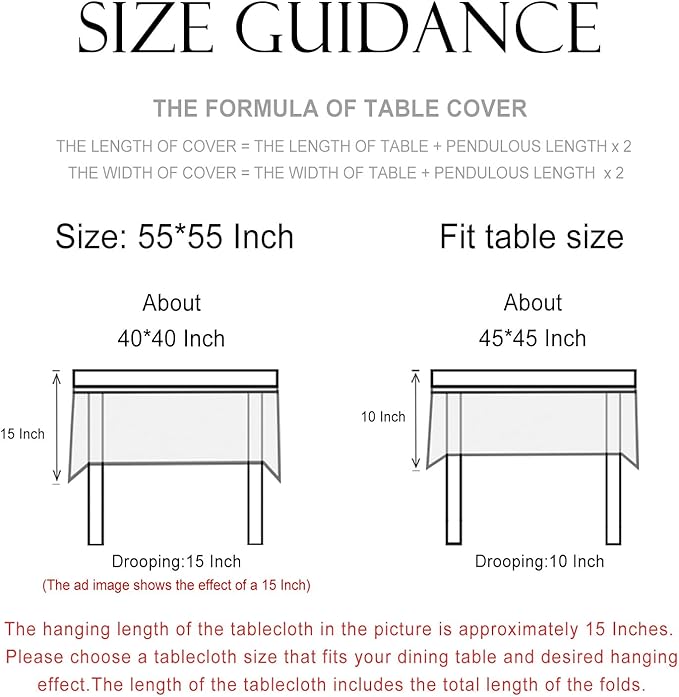 patdrea Designer Small Table Cloth for Square Table,Farmhouse Linen Oranges and Leaves Tablecloth,Fall Dacorative Cover for Kitchen Dining Christmas,Tea Party,Thanksgiving,55"x55"-Palladin a
