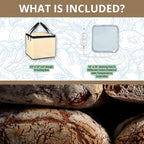 9" Round and 10" Oval Banneton Baskets with Scrapers, Bread Lame, E-Book with Recipes, Glass Jar with Strips, Labels & Chalk Pen, Spatula, Silicone Brush, Dough Whisk, Bread Bag & Heated Proofing Box