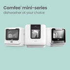 COMFEE' Countertop Dishwasher, Portable Dishwasher with 6L Built-in Water Tank, Mini Dishwasher with More Space Inside, 7 Programs, UV Hygiene& Auto Door Open, for Apartments, Dorms& RVs, White