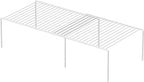iPEGTOP Expandable Freezer Cabinet Storage Shelf, 2 Pieces Rustproof Spice Rack, Adjustable Kitchen Organizer Counter Fridge Pantry Shelf Space Saver (White)