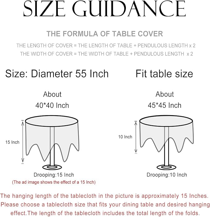 patdrea Designer Vintage Linen Round Tablecloth,French Table Cloth with Floral Pattern,Provencal Decoration Table Cover for Kitchen Dining,Christmas,Thanksgiving,Diameter 55"-Littledaisy