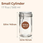 ComSaf Glass Jars with Airtight Lid Set of 6，Mason Jars 17 oz with Lids, Pint Jar, Canning Jar, Airtight Canister with Seal Wire Clip Fastening for Vanilla, Pickle, Cookie, Honey