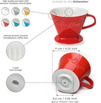 Creano XXL Porcelain Coffee Dripper Saffron - Ceramic Cone Brewer - Pour Over Coffee Maker - Filter Size 4 - huge and heavy quality 800gr/28oz - 6 Colours availeble