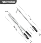 Heavy Duty Fire Tongs Firewood Grabber Tool with Scissor Shape Serrated, Bonfire, Campfire Fire Pit Log Claw Tongs (Silver)