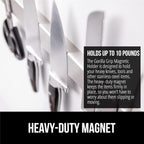 GORILLA GRIP Stainless Steel Magnetic Knife Holder for Wall, 16 Inch, Multi-Purpose Magnet Bar for Knives, Tools, Art Supplies, Heavy Duty Strip Holds Up to 6 lbs, Kitchen Organizer, Drilling Required