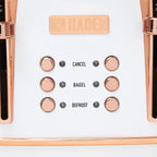 Haden Heritage 4 Slice Wide Slot Stainless Steel Toaster with Adjustable Browning Control & Non-Slip Feet, Ivory & Copper