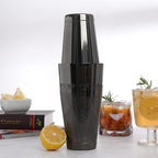 Boston Cocktail Shaker Black, Cocktail Shaker Tins Weighted, Bar Shaker Set Bartender Shakers for Bartending - Martini Shaker Stainless Steel Drink Mixer | Bar Tools Metal Shaking Tin | Gunmetal