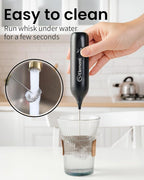 Elementi Rechargeable Milk Frother Wand & Drink Mixer Handheld - Powerful USB-C Rechargeable Frother - Hand Held Milk Foamer Whisk to Make Perfect Cappuccinos, Lattes & Drink Mixes (Mint Green)