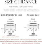 patdrea Designer Blue Tablecloth for Round Table,Vintage Linen with Leaves and Floral Pattern Tablecloths,Farmhouse Decor Cover for Kitchen Dining Christmas,Thanksgiving,Diameter 67"-Ivar a
