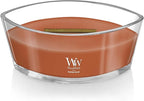 WoodWick Pumpkin Praline Holiday Candle Gifts for Women and Men, 16 oz Ellipse Candle with Crackling Wick