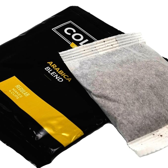 Colonial Coffee Roasters In-Room Hotel Ground Coffee Filter Portion Packs, Dark Roast, 0.50 Ounce (Pack of 50), Use with 4-Cup Drip Coffee Machine
