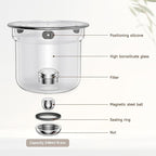 Enchanti Tea Pot, Magic Glass Teapot with Strainer,Magnetic Water Separation with Infuser -600ML/20.3oz