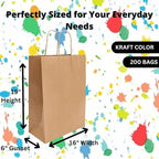 ASSUREPAK Paper Bags - Handle - Kraft Color - 16"x6"x19" - 200 units - 74 LB Weight basis (110 GSM strong) Twisted Handle. Packed in cases. - Kraft/Natural - 16619NKPAPTHDL