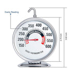 Extra Large 3" Oven Thermometer with Easy-Read Dial | 150-600°F Pro Accurate Temp Gauge for Kitchen, Baking, Grill & Meat | Hang or Stand for Gas/Electric Ovens