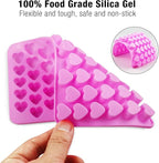 Silicone Molds for Wax Melts, 2 Pack Silicone Mini Heart Molds with 2 Droppers, Heart Candy Molds Silicone Molds for Gummies Chocolate Ice Cube Jelly Cake Soap Candle DIY Gifts