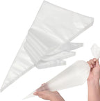 Extra Large Piping Bags Disposable 24 Inch - HOMIOVE 100Pack Clear Disposable Pastry Bags, XL Thick Non-Slip Anti Burst Piping Bags for Cakes Cookies Decoration