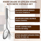 Homquen Kitchen Utensils Set 4pcs, Stainless Steel Cooking Utensils Set, Kitchen Tools Spatulas Set, Cooking Spoons, Home Essentials Kitchen Gadgets Accessories