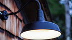 Steel Lighting Co. Gardena Barn Light | Outdoor Wall Mounted | 16" Dome | Upslope Gooseneck | Farmhouse Light Made in America | Galvanized Exterior/Galvanized Interior