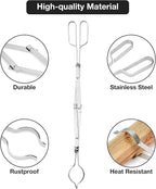 Stanbroil Stainless Steel Firewood Tongs, 26" Outdoor Campfire Fireplace Tongs, Log Grabber